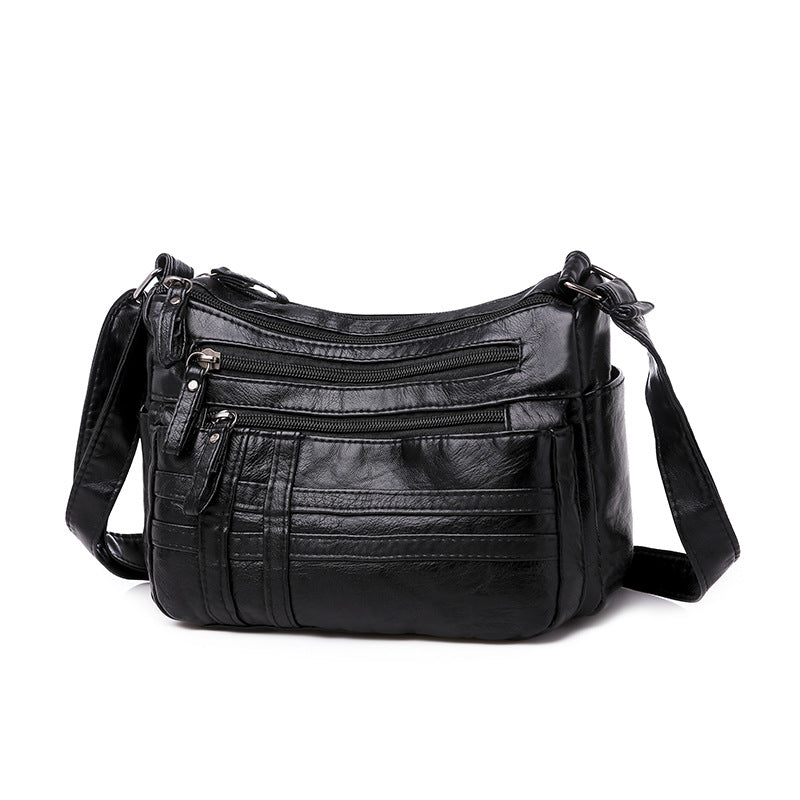 New Women's Soft PU Crossbody Bag with Multiple Pockets and Zipper Closure, Perfect for Daily Use