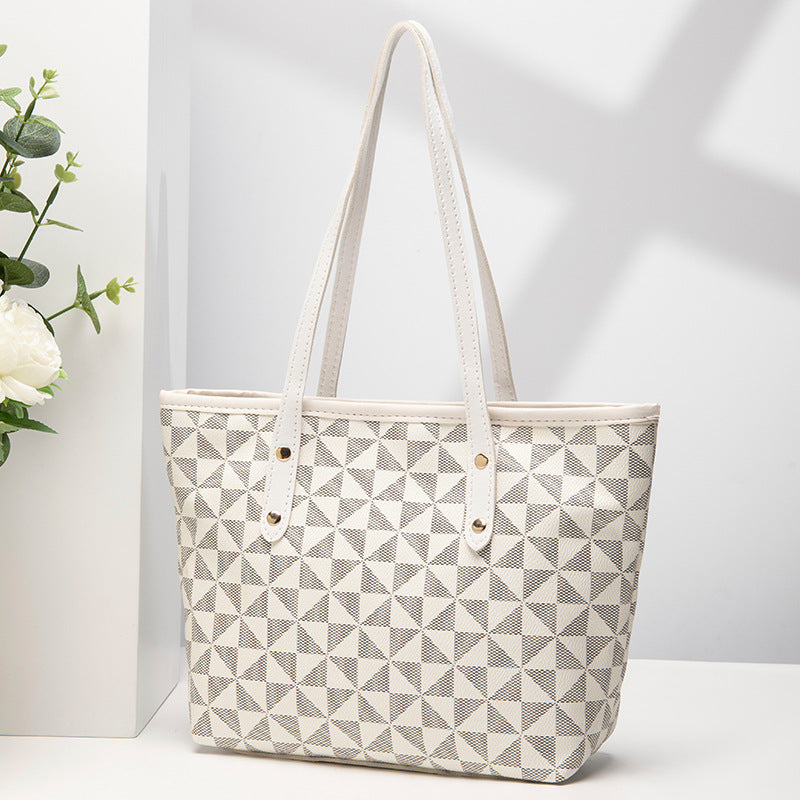 Bag Large Capacity Women's Retro Mummy Bag Western Style Handbag Printed Tote