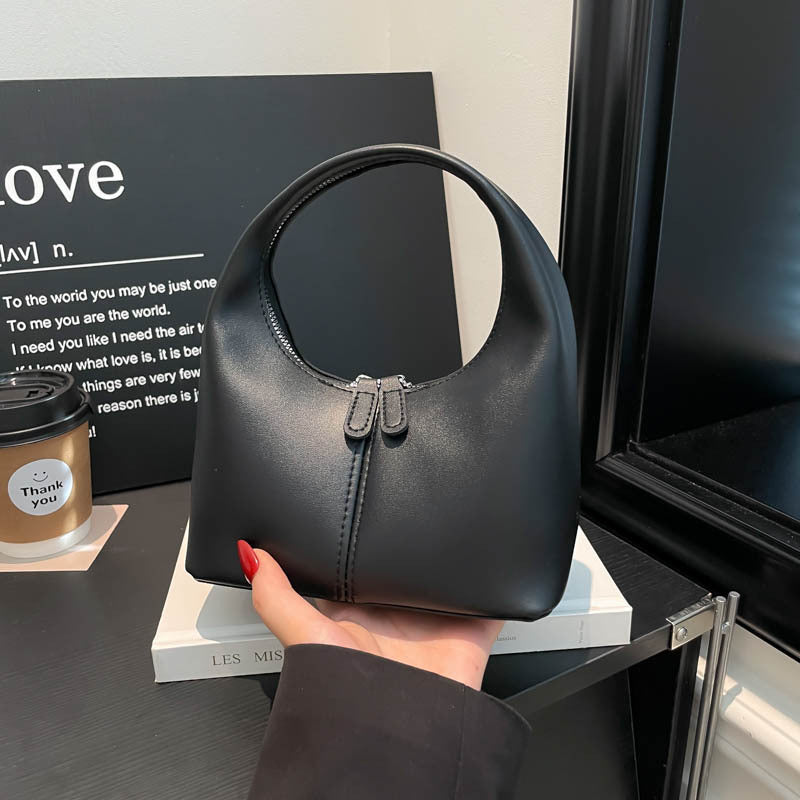 New Urban Simple Style Dumpling Bag Women's Soft Pu Handbag Stitching Design Everyday Joker Fashion Item