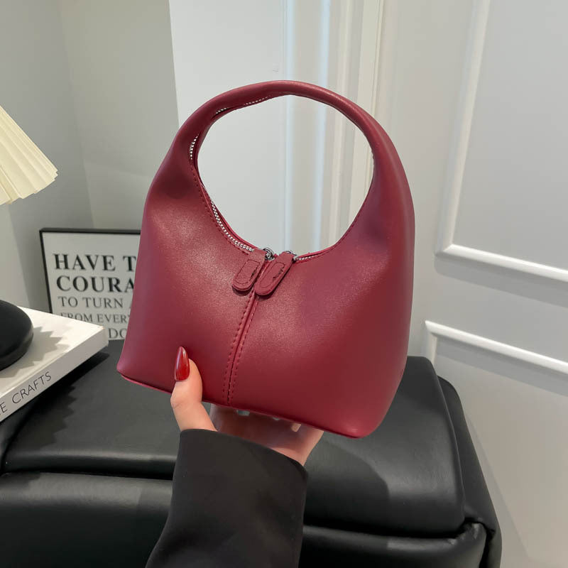 New Urban Simple Style Dumpling Bag Women's Soft Pu Handbag Stitching Design Everyday Joker Fashion Item