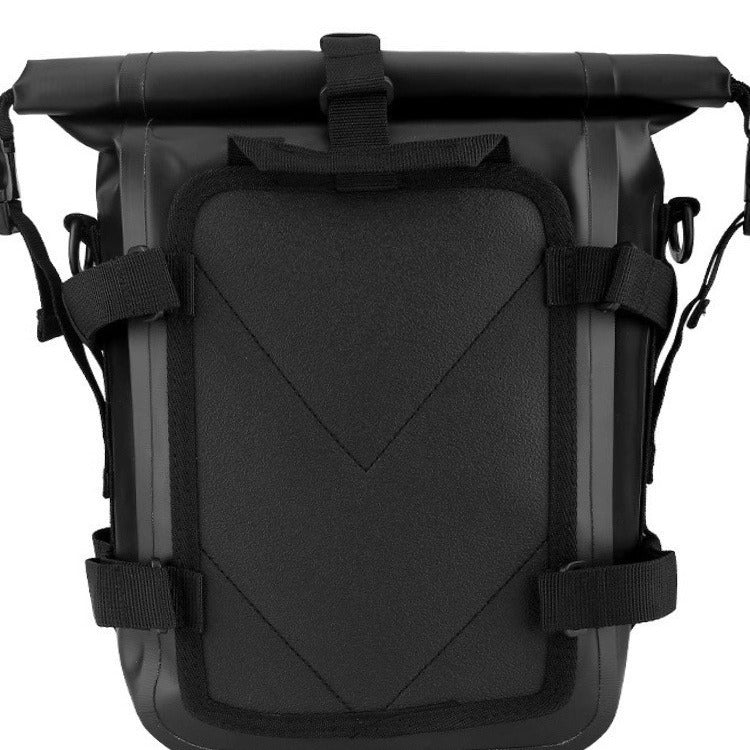 Waterproof Motorcycle Bumper Bag with Roll-Top Design, Large Capacity PVC Saddlebag for Riding