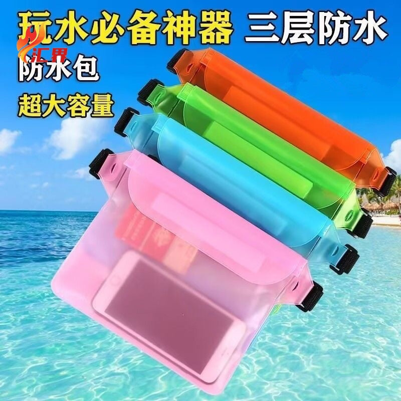 Waterproof PVC Waist Pack for Swimming, Hiking, Camping & Outdoor Activities with Phone Pocket