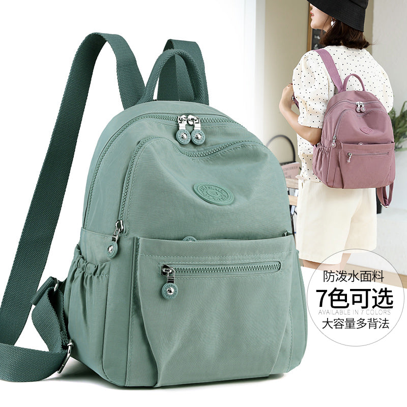 Fashionable Nylon Backpack for Women, Large Capacity with Multiple Pockets and Durable Design for Daily Use