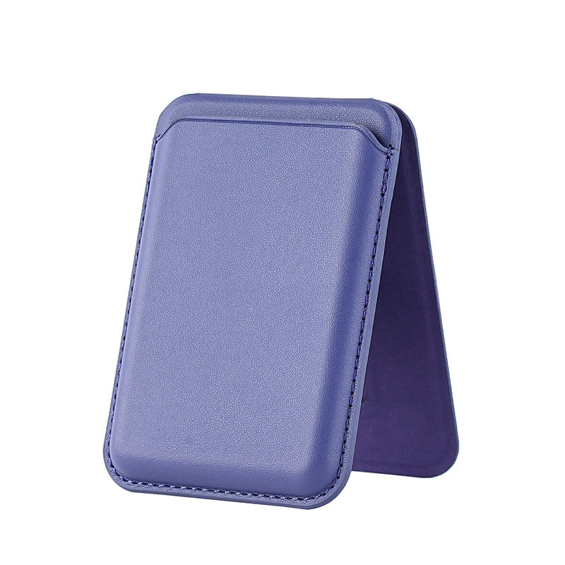 Magnetic Card Holder Stand for Apple 16Pro Max, Magsafe Strong-Magnet Phone A- Frame Stand with Card Slot Leather Case
