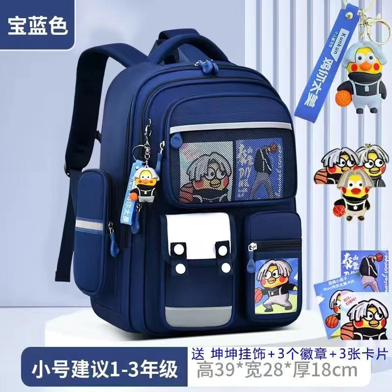 Cartoon Children's Schoolbag Burden-Reducing Spine Protection Large Capacity Breathable Waterproof