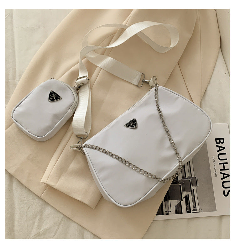 New Simple Small Crossbody Bag Women's Underarm Bag Solid Color Two-Piece Shoulder Bag Casual Bag Crossbody Women's Bag Mother and Child Bag