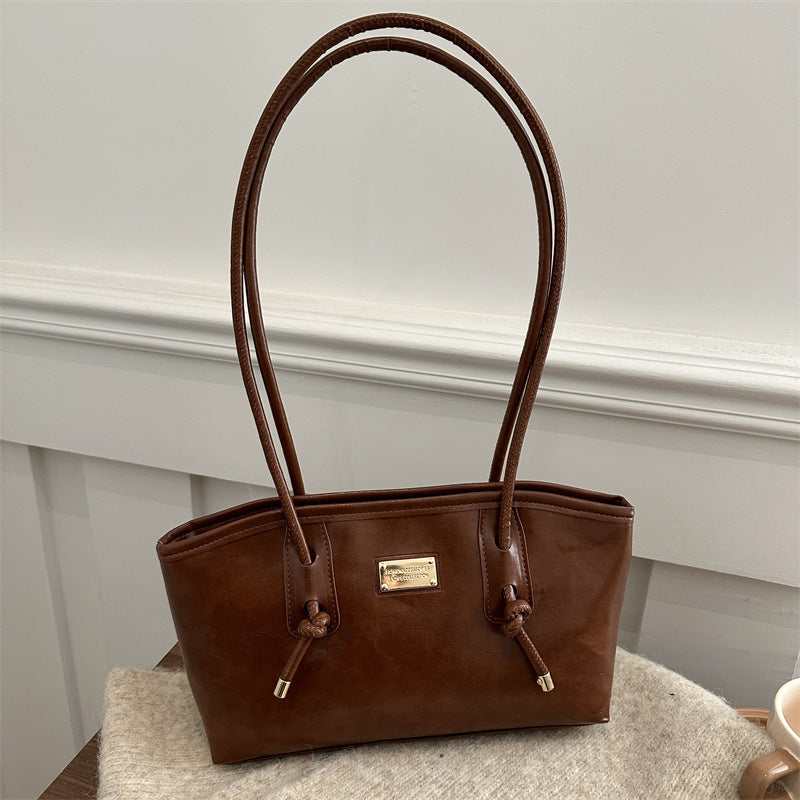 Fashion Simple Pu Commuter Tote Everyday Joker Large Capacity Shoulder Underarm Bag