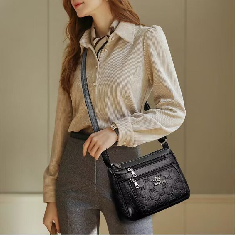 New Versatile Elegant Women Bag Soft Leather Shoulder Bag Fashion Crossbody Mother Bag