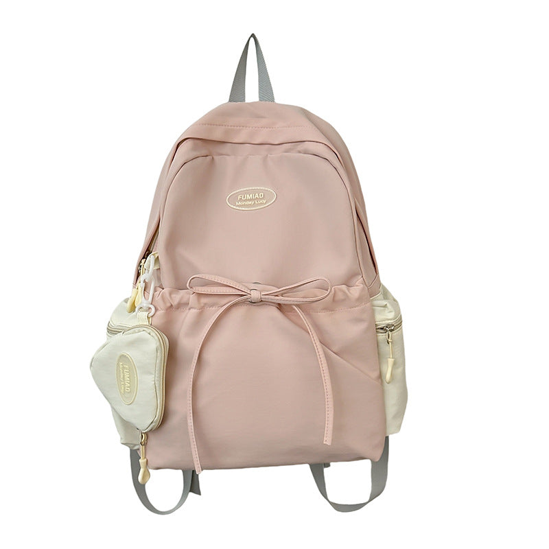 Lightweight Large Capacity Backpack for Students with Multiple Pockets and Drawstring Design, Perfect for School and Travel