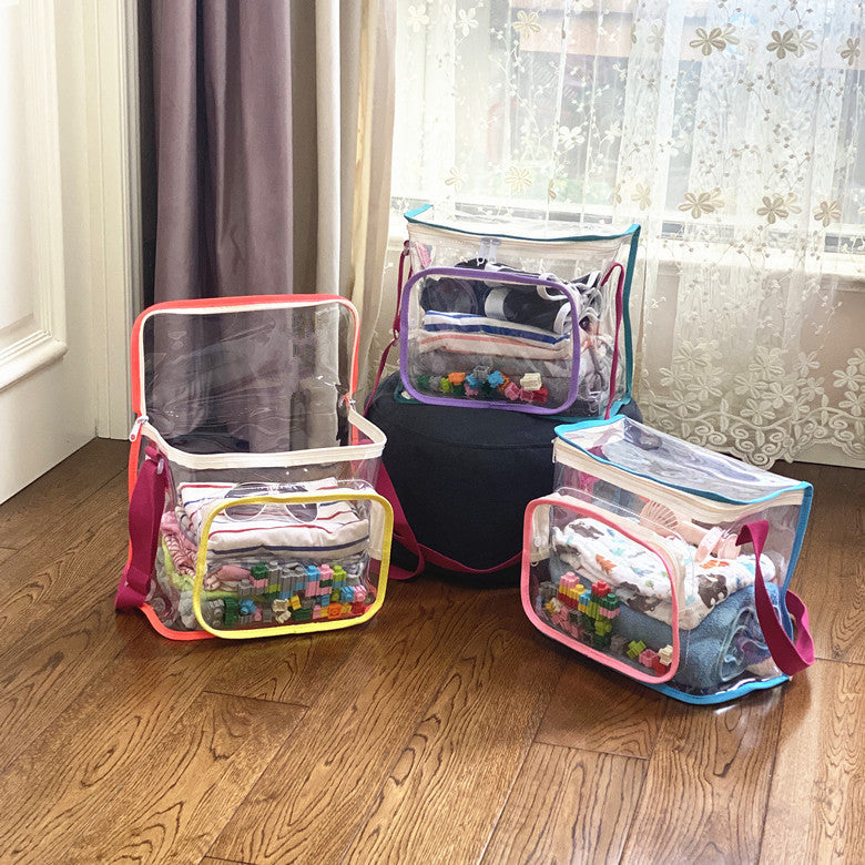 Transparent Waterproof Beach Bag with Cute Toys for Swimming and Travel - Perfect for Kids and Adults