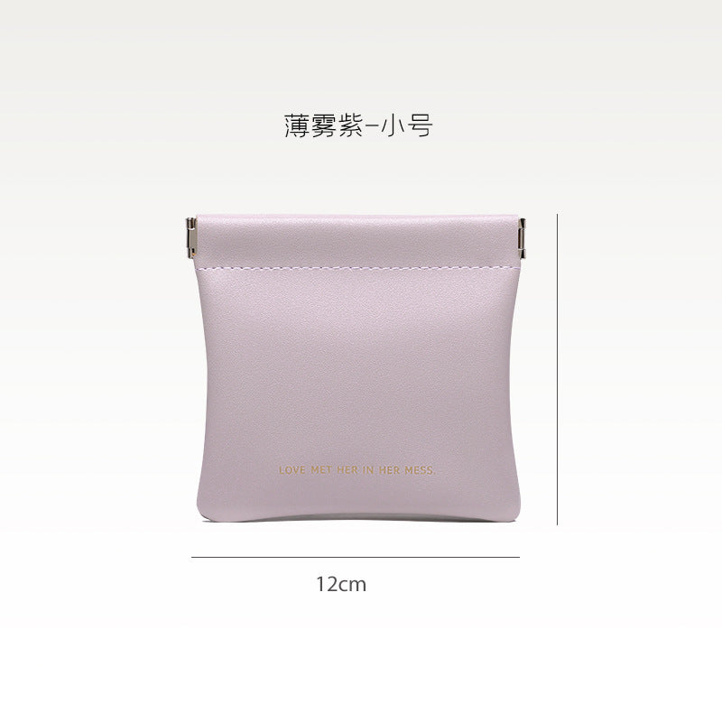 Minimalist PU Wallet with Auto-Closure Design for Earphones, Makeup, and Daily Essentials - Compact & Stylish