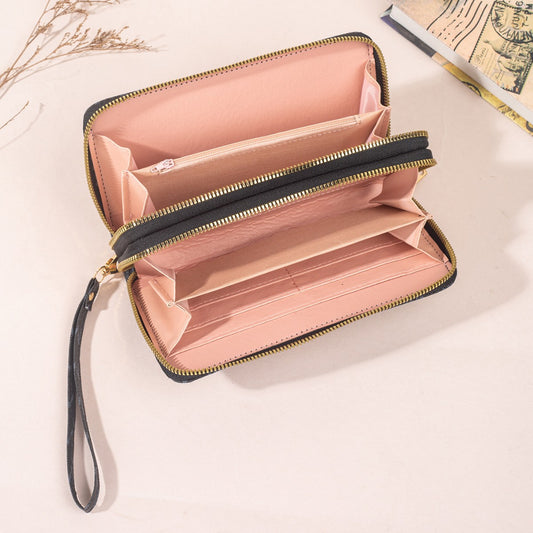 Stylish Women's Wallet with Zipper Closure and Multiple Card Slots for Everyday Use