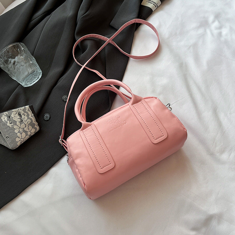 Chic Pearl Bow Boston Bag Women's Fashion Handbag with Lace Detailing for Everyday Style