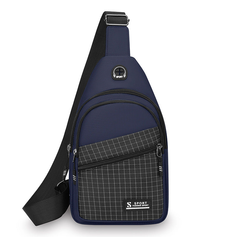 New Men's Chest Bag Fashion Simple Shoulder Messenger Bag Sports Casual Nylon Small Shoulder Bag