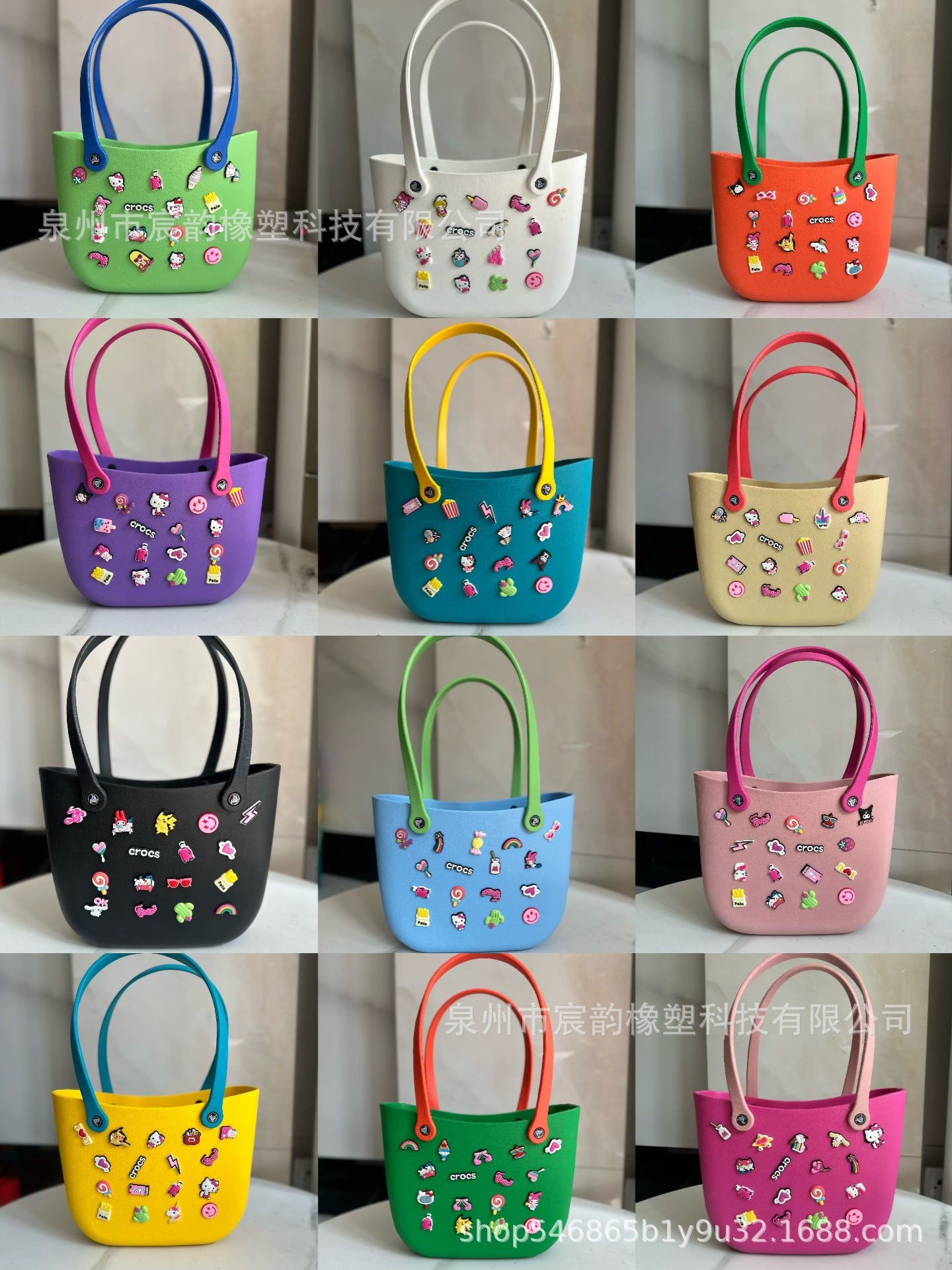 Hot Selling Beach Storage Bag Multi-Color Hole Basket Eva Bag Portable Basket Rubber