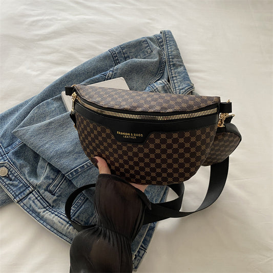 Trendy Fashion Women's Chest Bag Korean Style Retro Messenger Bag Large Capacity Trendy Simple Personality Waist Bag