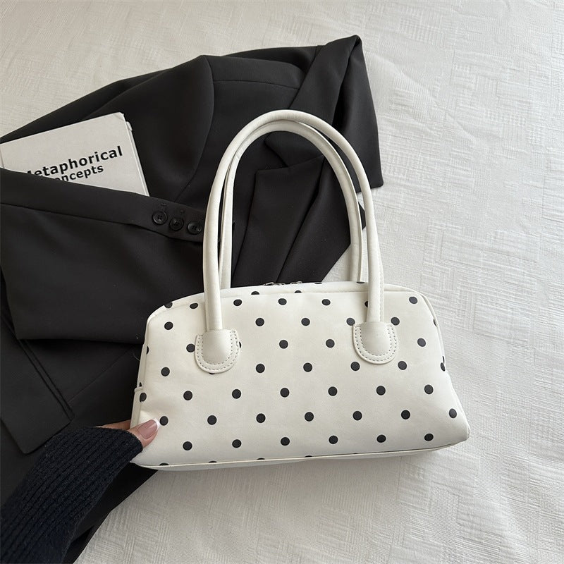 Simple Polka Dot Handbag New Commuter Shoulder Bag Everyday Joker Fashion Bag