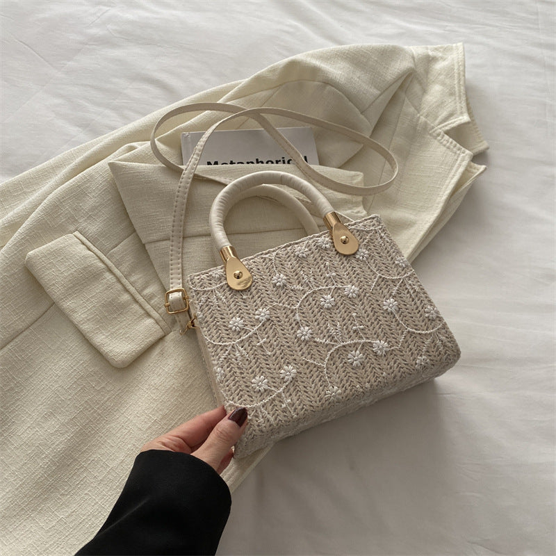 Straw Fashion Korean Gentle Handbag Spring and Summer New All-Match Shoulder Messenger Bag