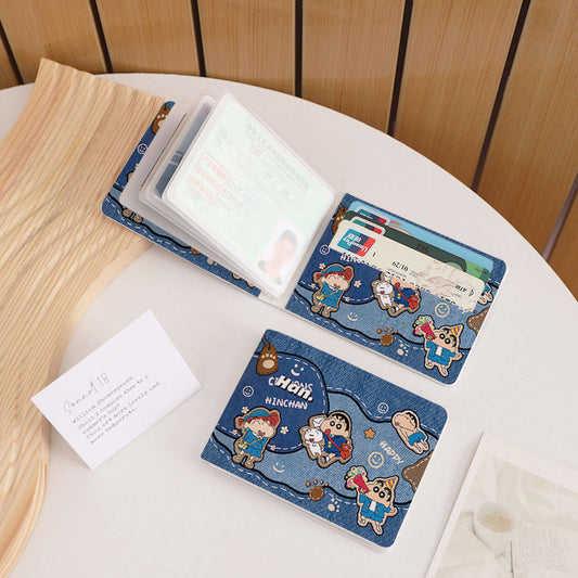 Women's Wallet Cute Cartoon Driving License Card Holder Multiple Card Slots Storage Anti-Degaussing Lightweight Multifunctional Certificate Protective Cover
