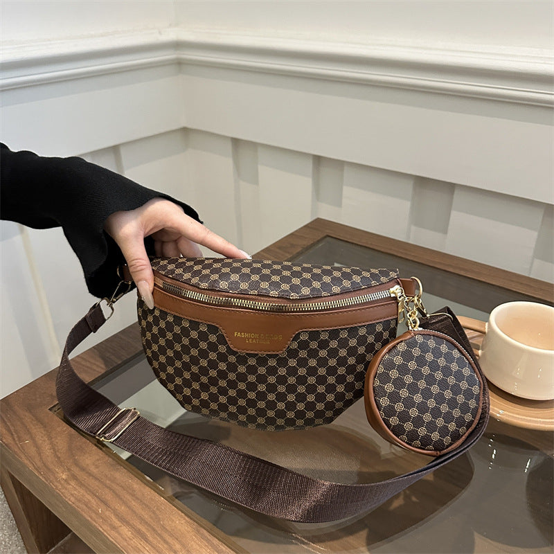 Trendy Fashion Women's Chest Bag Korean Style Retro Messenger Bag Large Capacity Trendy Simple Personality Waist Bag