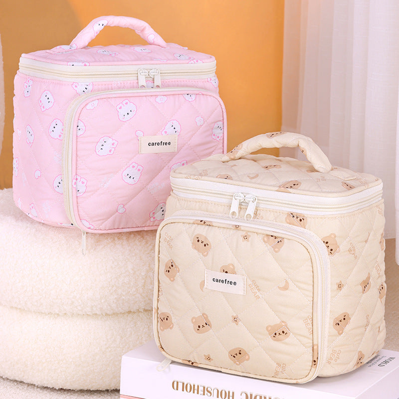 Multifunctional Partition Magic Cosmetic Bag Multi-Pocket Storage Design Travel Portable Toiletry Bag