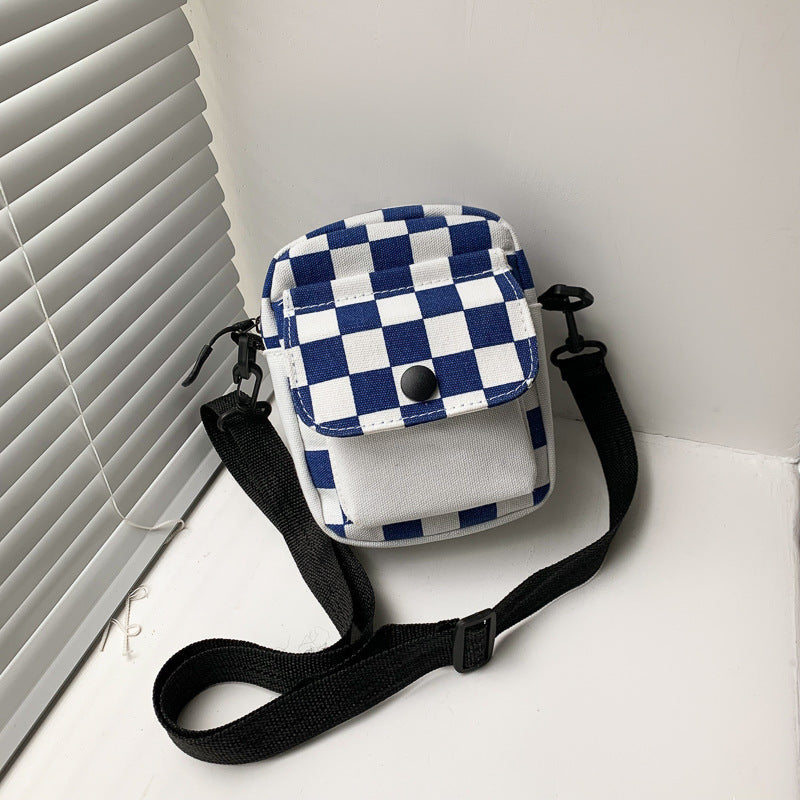 New Retro Color Plaid Bag Women's Simple Trendy College Style Messenger Bag