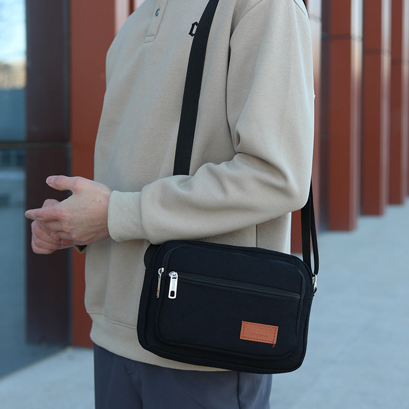 Men's Messenger Bag Shoulder Bag Unisex Multi-Layer Business and Leisure Dual-Use Lightweight and Practical