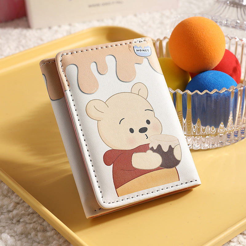 Cute Cartoon Burger Wallet for Women and Men, 3-Fold PU Coin Purse with Anti-Theft Features, Perfect for Daily Use and Students