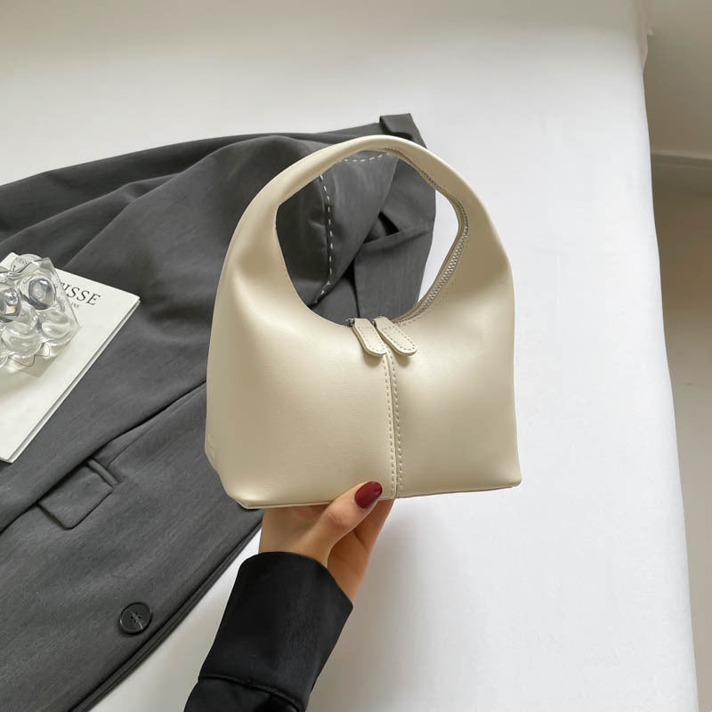 New Urban Simple Style Dumpling Bag Women's Soft Pu Handbag Stitching Design Everyday Joker Fashion Item