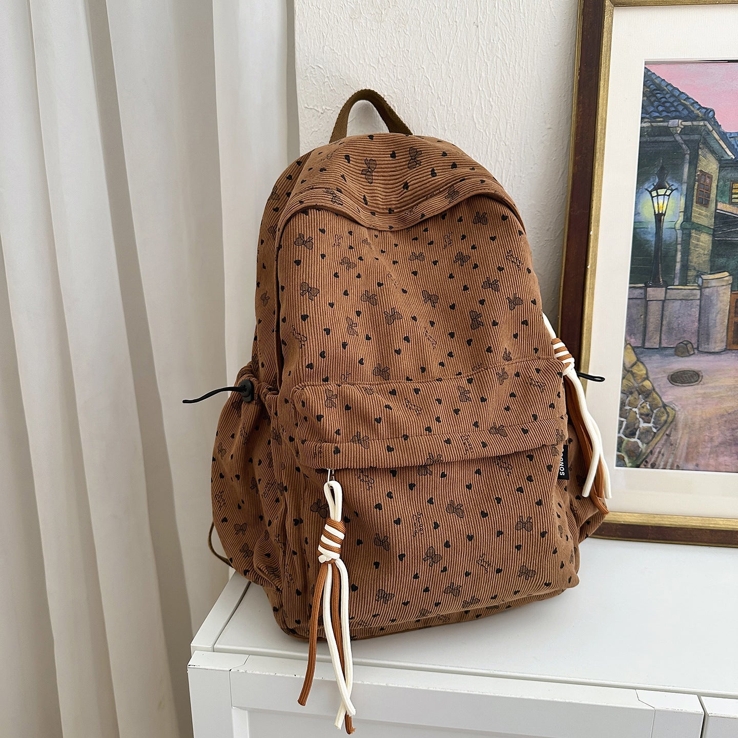 Early High School Student Schoolbag Large Capacity Floral Casual Travel Backpack Small Fresh Simple Backpack