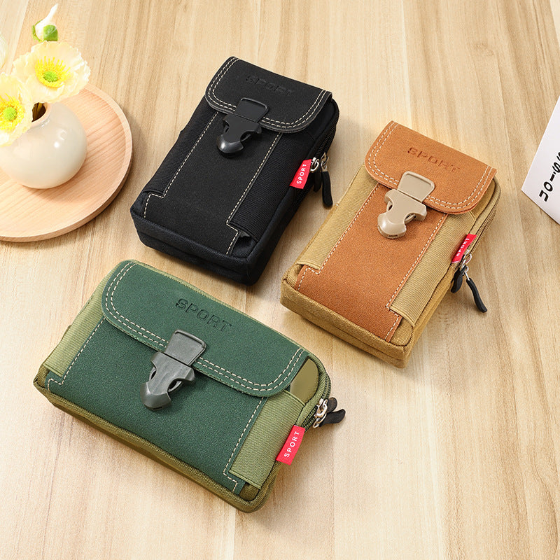 Mobile Phone Bag Men's Waist Bag Multi-Functional 6.8-Inch Wear Belt Construction Site Work Wear-Resistant Mobile Phone Bag