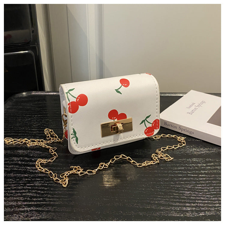Fresh Cherry Print Fashionable New Spring Cute Trendy Sweet Korean Style Fashion Crossbody Shoulder Bag