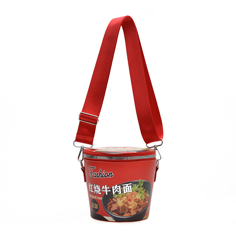 Fashion Braised Beef Noodle Women's Bag New Korean Style Personalized All-Match Instant Noodles Container Shoulder Bag