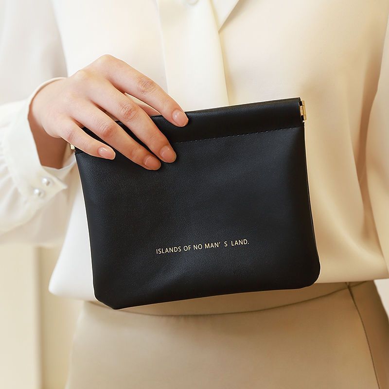 Minimalist PU Wallet with Auto-Closure Design for Earphones, Makeup, and Daily Essentials - Compact & Stylish