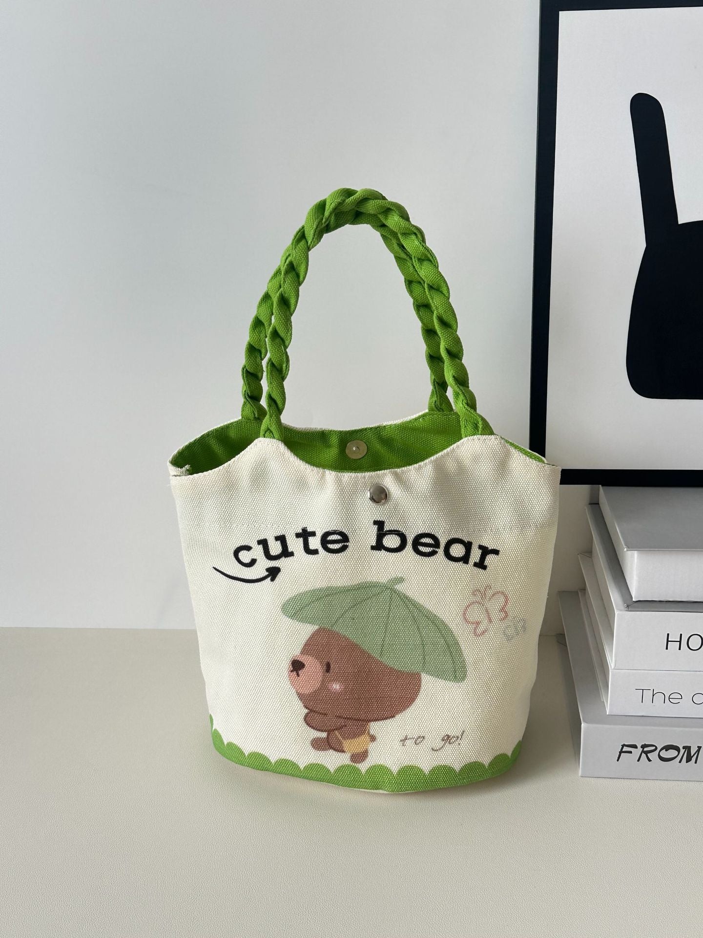 Vegetable Basket Bag Female Cartoon Cute Commuter Hand Carrying Child Storage Lunch Box Lunch Bag
