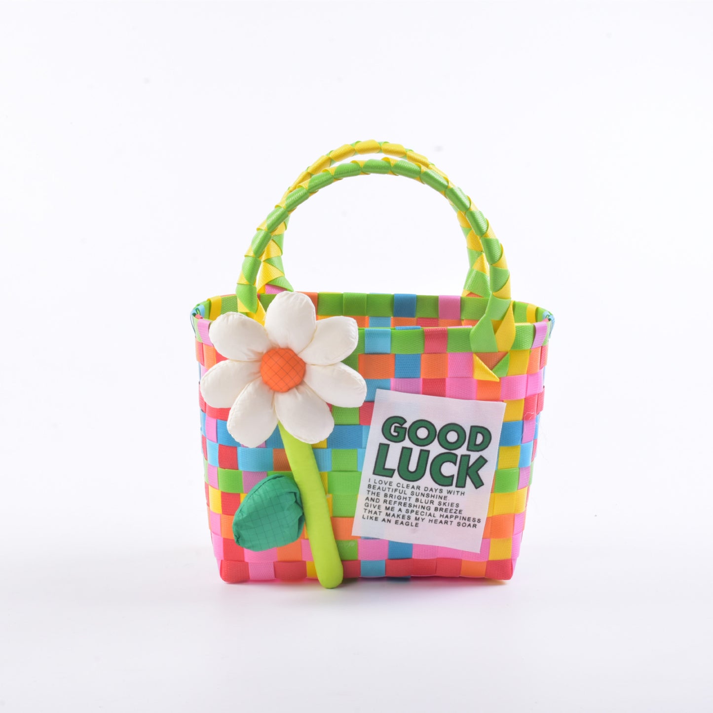 Handwoven Checkerboard Tote Bag for Women, Fashionable Beach & Daily Use, Soft PVC Material with Open Top and Inner Pockets