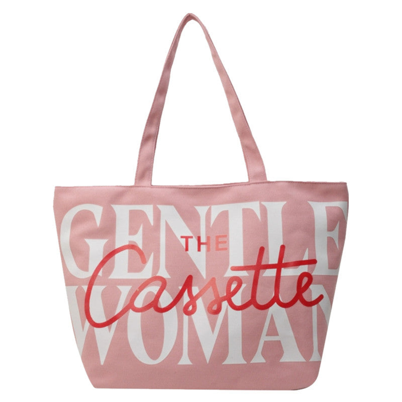 Large Capacity Letter Tote Bag for Women 2025 New Style Casual Canvas Shoulder Bag with Print Design Perfect for Daily Commute and School