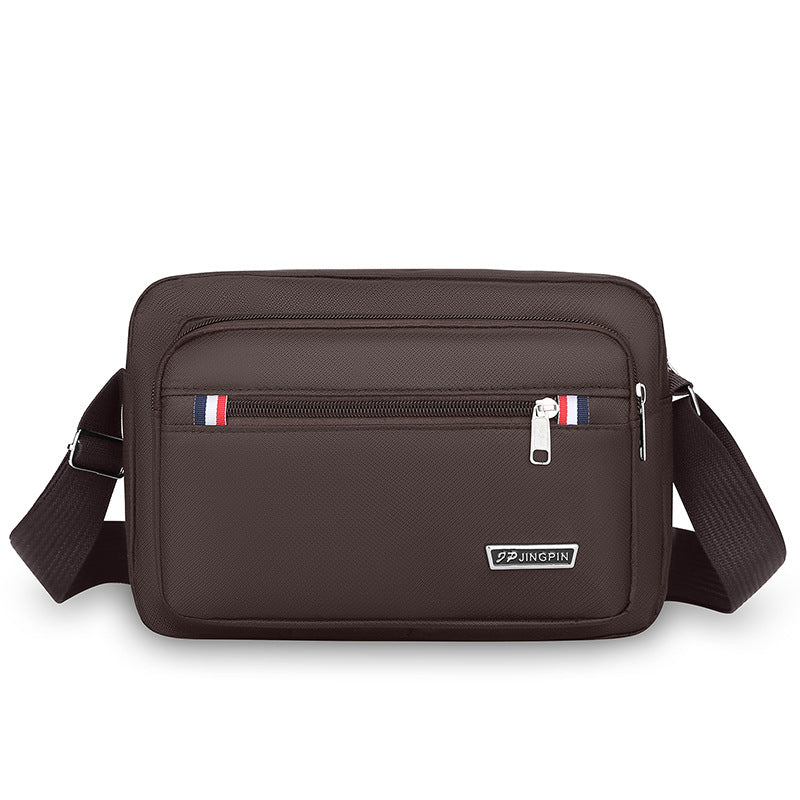 Fashionable Men's Shoulder Bag with Waterproof PU Material and Multi-layer Storage for Business and Travel