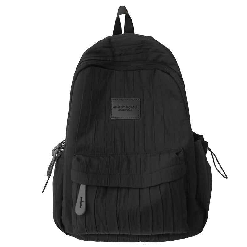 Junior High School Students Girl's Schoolbag Girls Pure Color All-Matching Large Capacity Backpack Small Fresh Travel Lightweight Backpack
