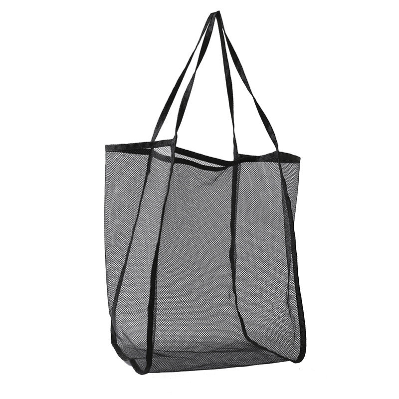 Large Capacity Mesh Tote Bag for Women, Breathable Nylon Shoulder Bag, Fashionable Casual Style, Perfect for Beach and Travel