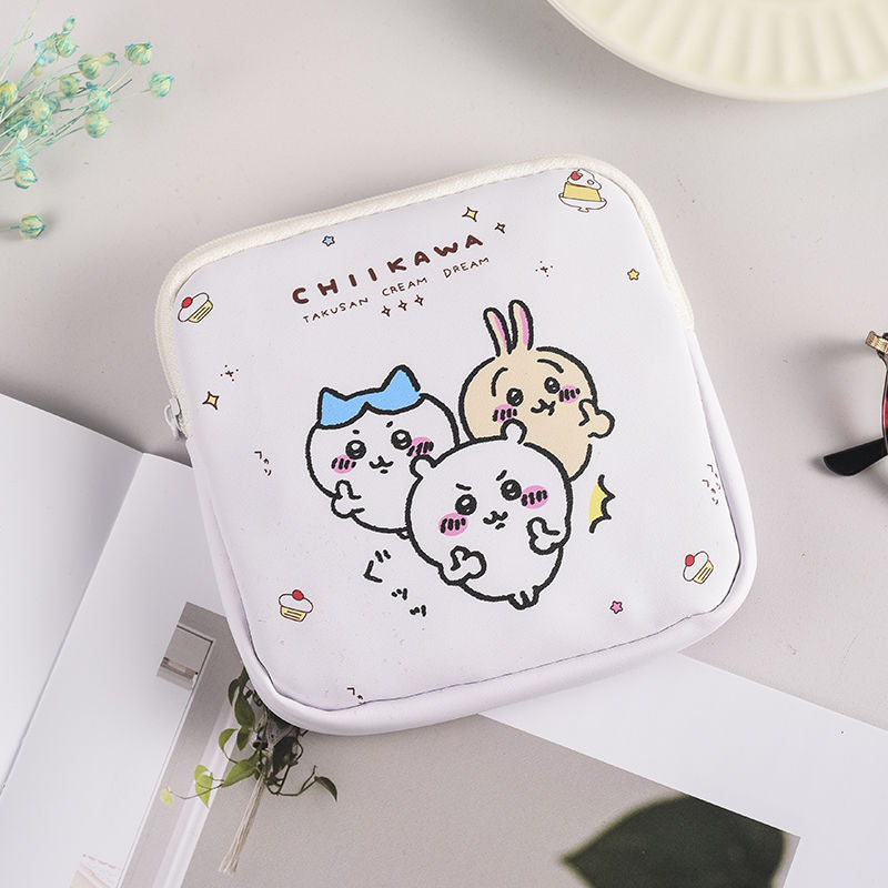 Cute Cartoon Card Wow Physiological Period Sanitary Pads Monthly Package Small Bag Student Portable Portable Sanitary Napkin Storage Bag for Women