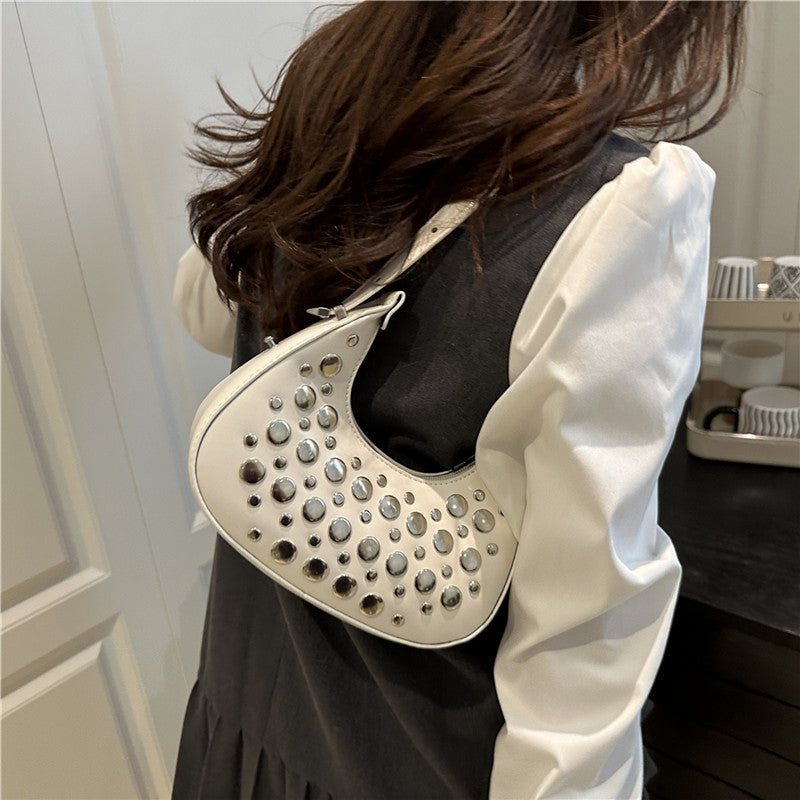 This Year's Popular Bag Summer New Korean Style Fashion Rivet Personality Shoulder Bag Ladies Crossbody Dumpling Bag