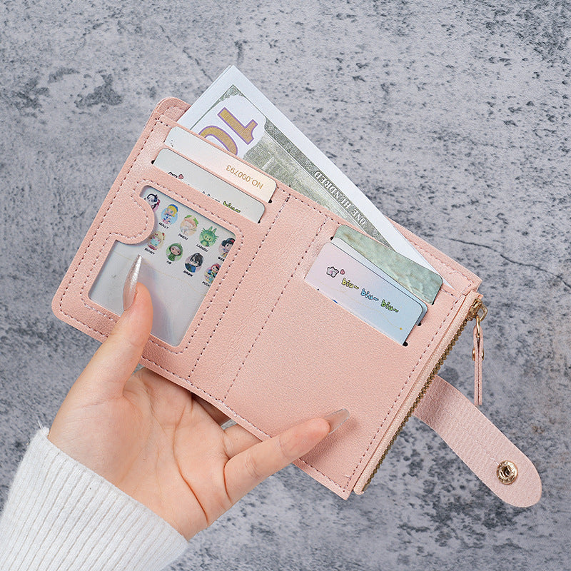Chic Mini Wallet for Women with Zipper and Card Slots, Lightweight and Compact Design for Everyday Use