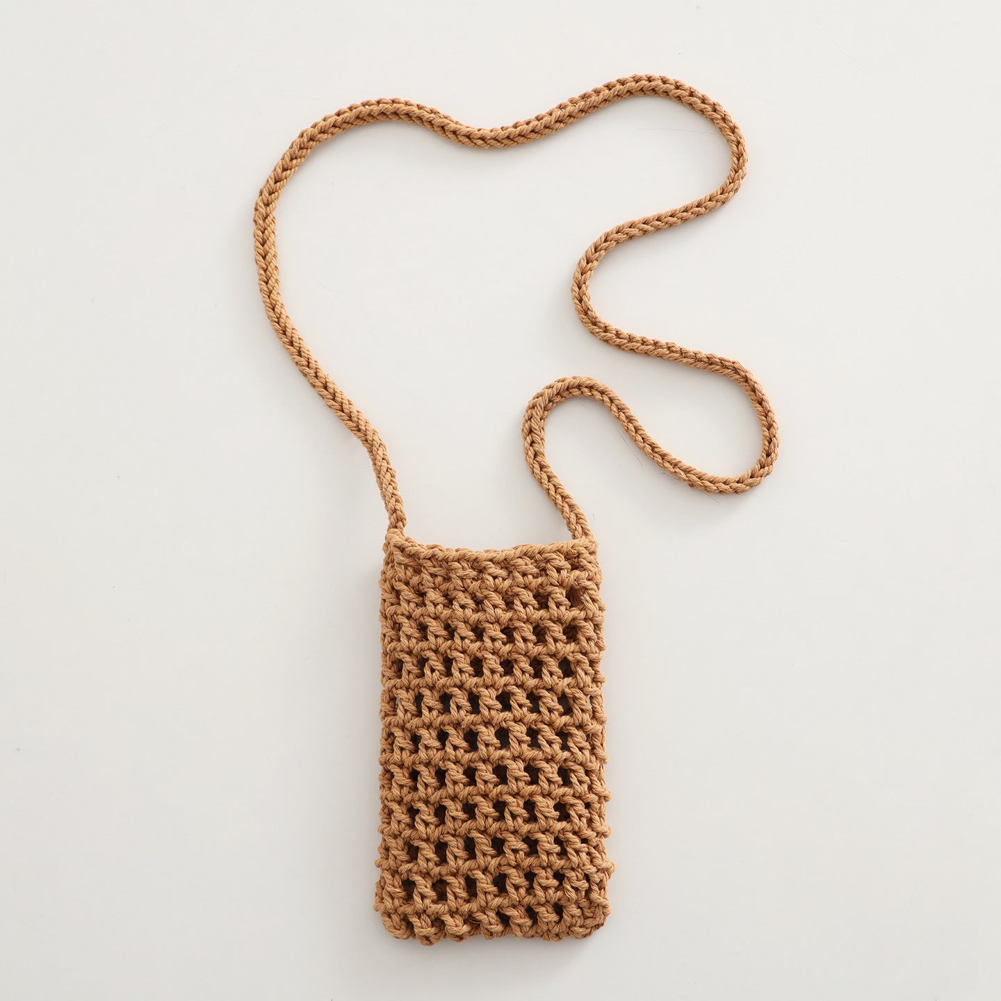 Handmade Crochet Crossbody Phone Bag with Hollow Design for Casual Everyday Use