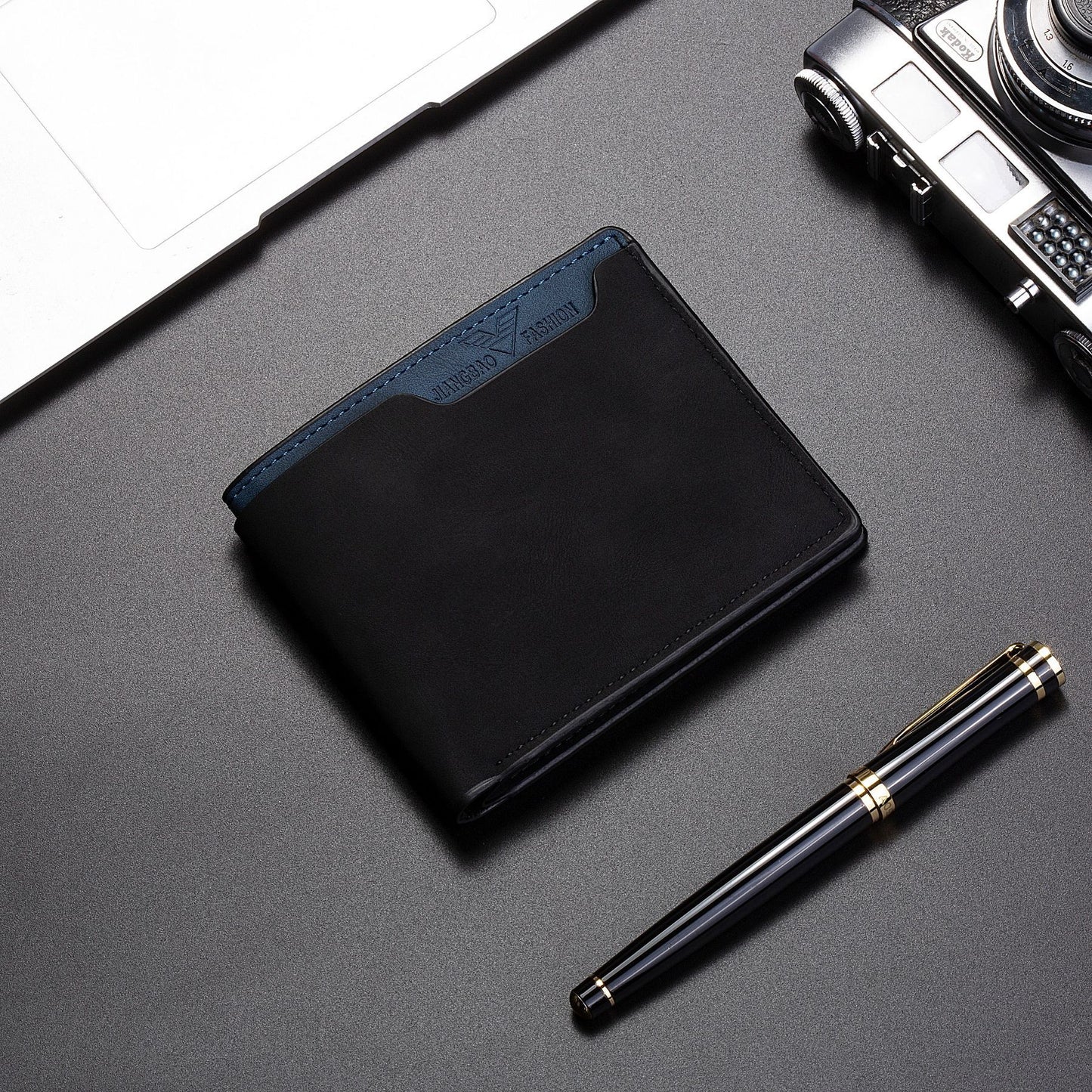 Stylish Men's Bi-Fold Wallet with Multi-Card Slots and Durable PU Leather Design
