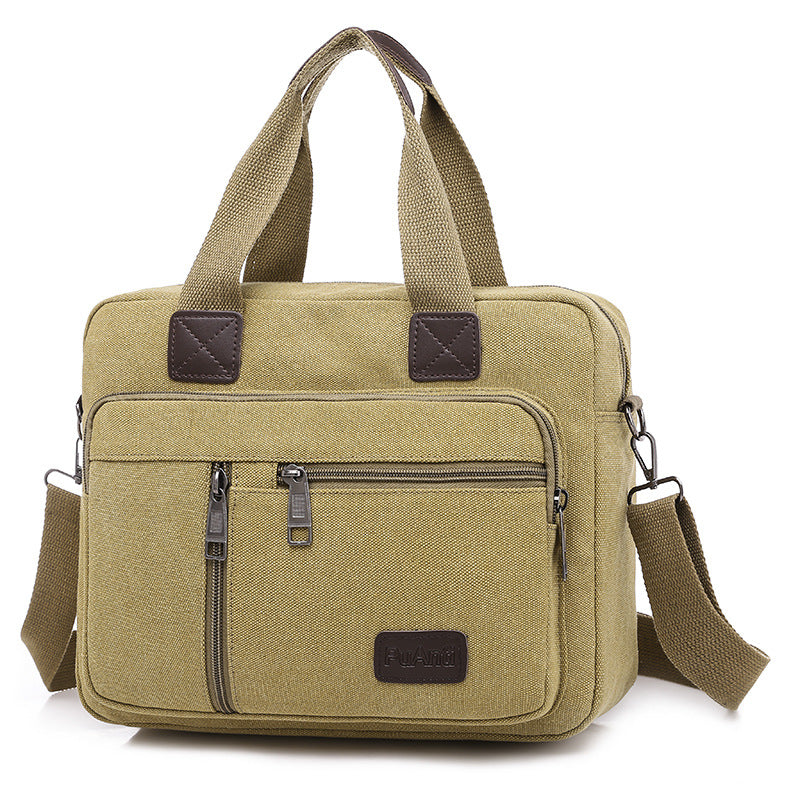 Canvas Men's Bag New Large Capacity Leisure Travel Business Shoulder Bag Versatile Retro Messenger Bag