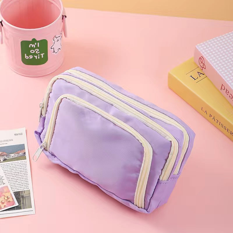 New Fashion Multi-layer Stationery Pouch with Front Window, Large Capacity, Cute Design for Students and Girls