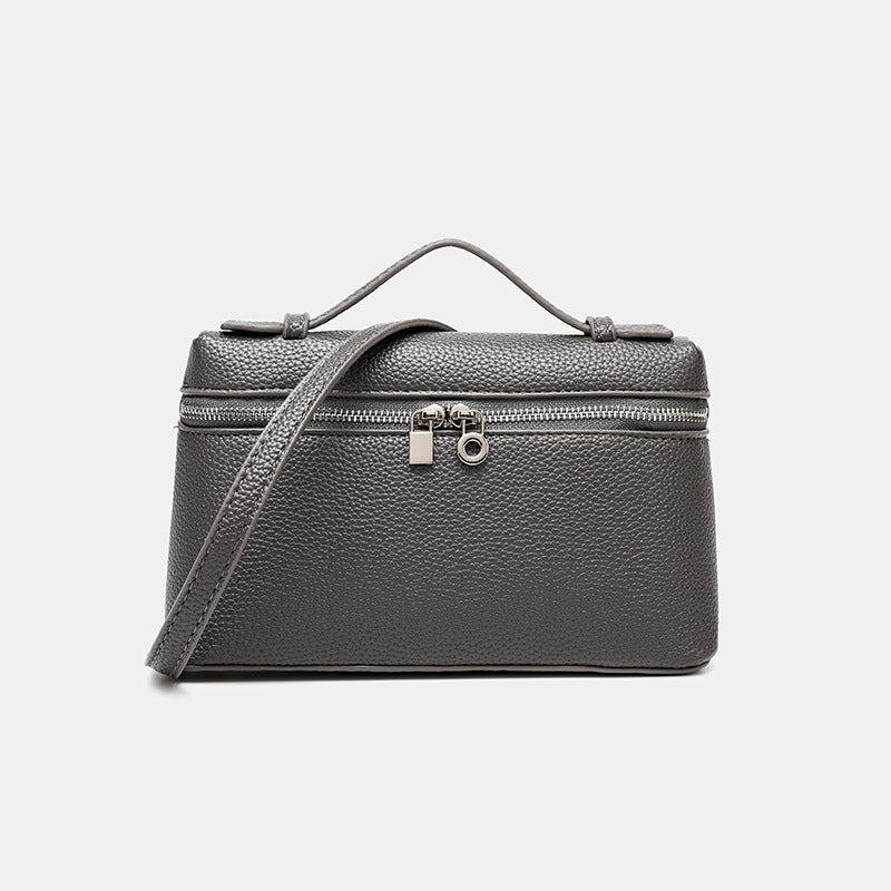 Lunch Box Bag PU Leather Women's Simple All-Match Shoulder Crossbody Box Bag Niche Temperament Women's Bag