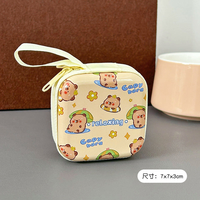 Coin Purse Capabala Mini Coin Pocket Portable Earphone Bag Cute Capybara Coin Key Case