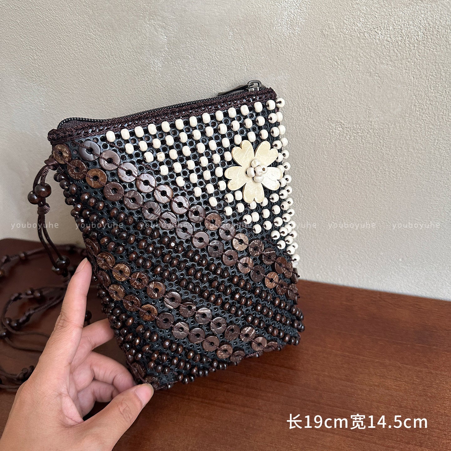 Bohemian Ethnic Style Coconut Shell Bag Women's Hand-Woven Mini Special-Interest Design Coin Purse
